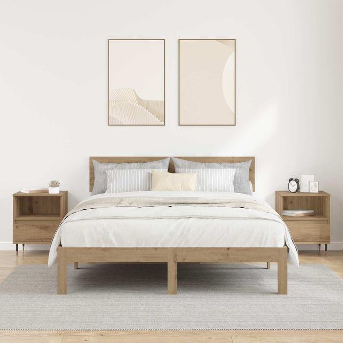 Dulap de noapte 2 buc. Stejar Artizanal 40 x 35 x 50 cm WALTI
