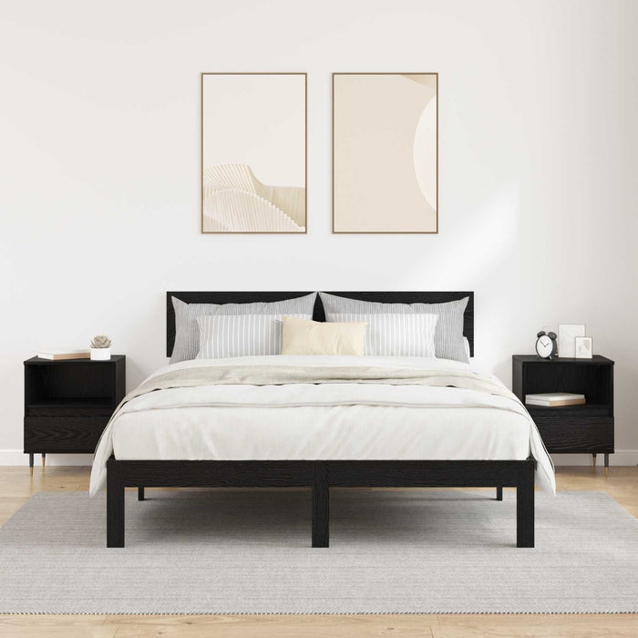 Dulap de noapte cu sertar 2 pcs Stejar Negru 40 x 35 x 50 cm - WALTI WALTI