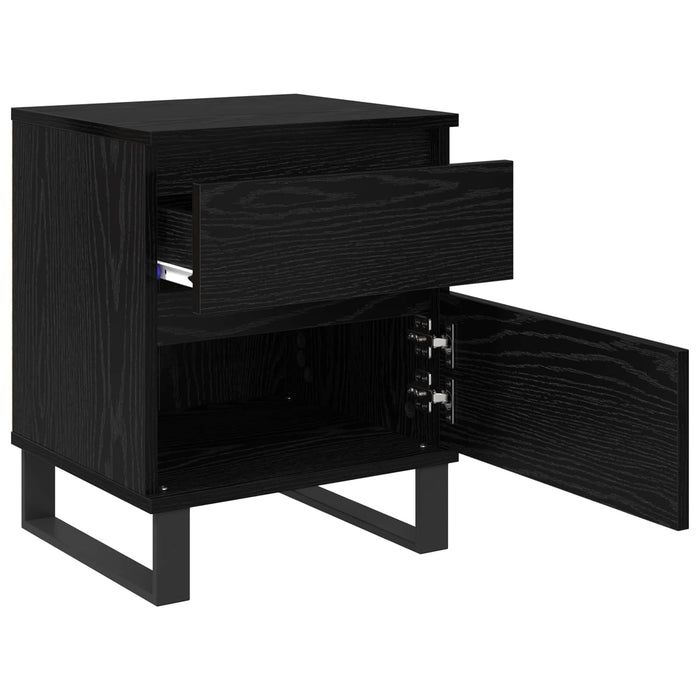 Dulap de noapte Stejar Negru 40 x 35 x 50 cm Lemn compozit WALTI
