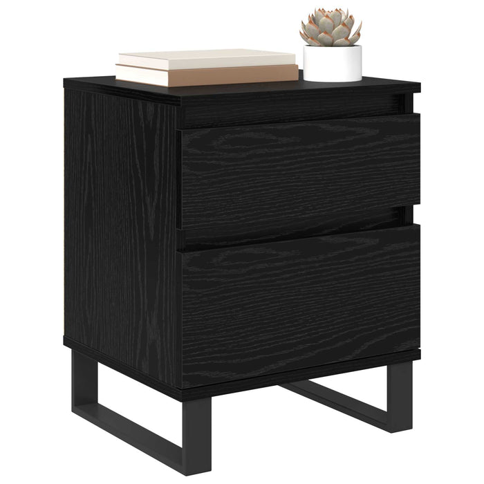 Dulap de noapte Stejar Negru 40 x 35 x 50 cm Lemn compozit WALTI