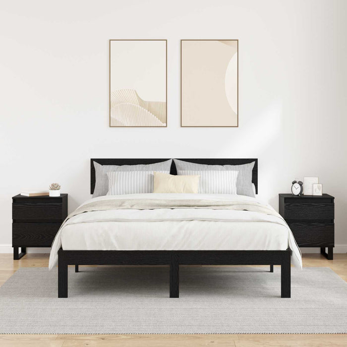 Dulap de noapte cu sertar 2 pcs Stejar Negru 40 x 35 x 50 cm WALTI