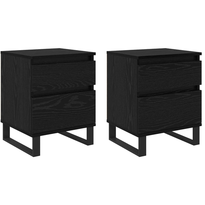 Dulap de noapte cu sertar 2 pcs Stejar Negru 40 x 35 x 50 cm WALTI