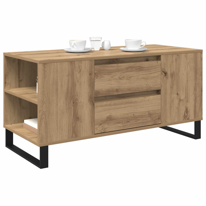 Masă de cafea Stejar Artizanal 102 x 44,5 x 50 cm Lemn compozit - WALTI WALTI