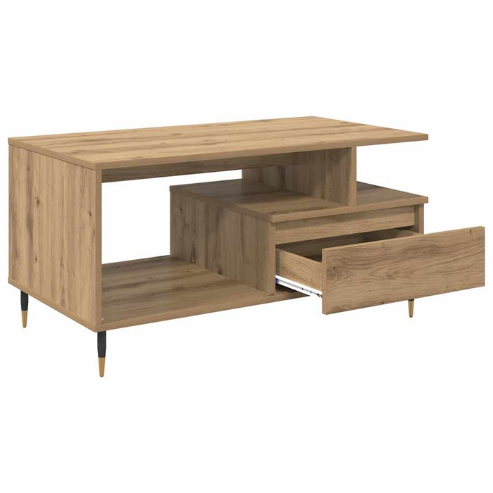 Masă de cafea Stejar Artizanal 90 x 49 x 45 cm Lemn compozit - WALTI WALTI