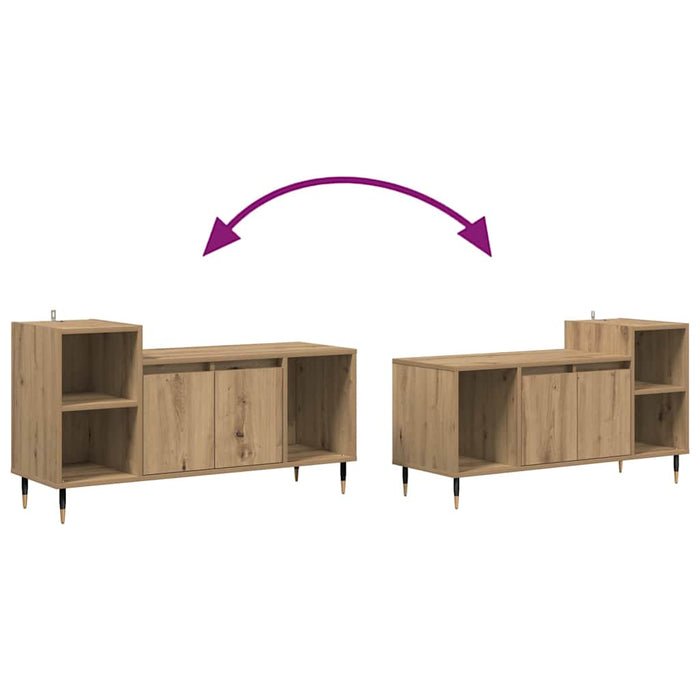 Cabinet TV Stejar Artizanal 100 x 35 x 55 cm Lemn compozit - WALTI WALTI