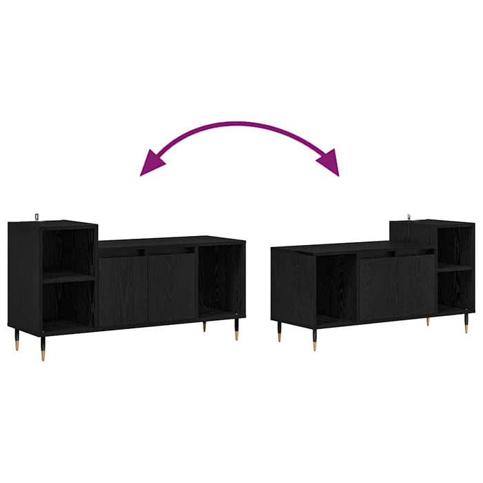 Cabinet TV Stejar Negru 100 x 35 x 55 cm Lemn compozit - WALTI WALTI