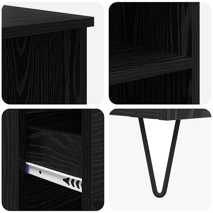 Bufet cu sertar Stejar Negru 40 x 36 x 110 cm Lemn compozit - WALTI WALTI
