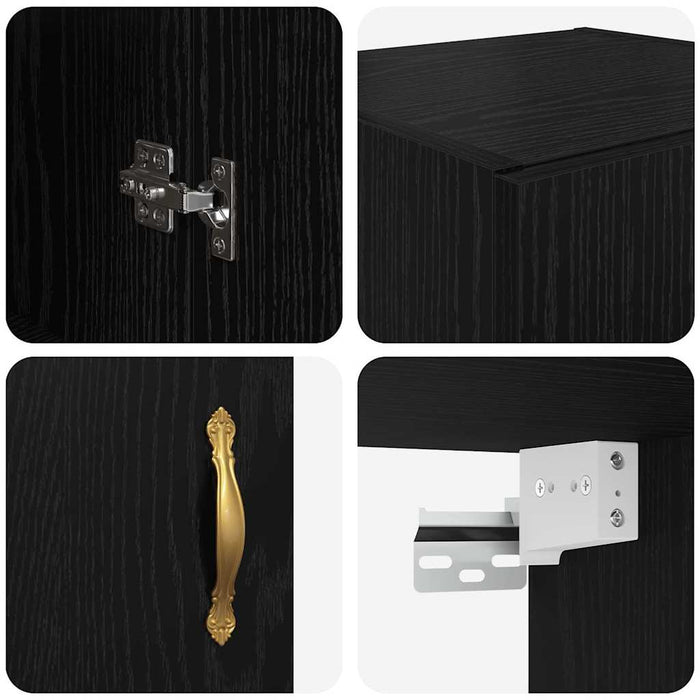 Dulap montat pe perete Stejar Negru 69,5 x 34 x 90 cm - WALTI WALTI