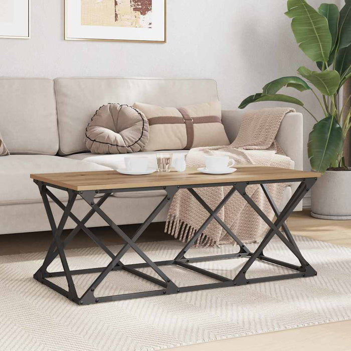 Masă de cafea stejar artizanal 100 x 49 x 40 cm Lemn compozit - WALTI WALTI