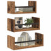 Set rafturi de perete 3 pcs Lemn Vechi 40x16x14cm Lemn compozit - WALTI WALTI