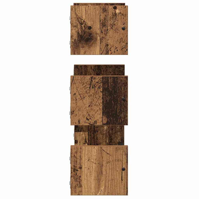 Set rafturi de perete 3 pcs Lemn Vechi 40x16x14cm Lemn compozit - WALTI WALTI