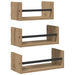 Set rafturi de perete cu raft 3 pcs Stejar Artizanal 40x16x14cm - WALTI WALTI