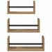 Set rafturi de perete cu raft 3 pcs Stejar Artizanal 40x16x14cm - WALTI WALTI