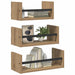 Set rafturi de perete cu raft 3 pcs Stejar Artizanal 40x16x14cm - WALTI WALTI
