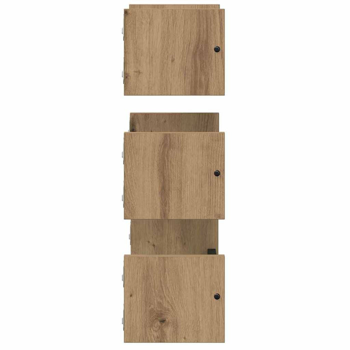 Set rafturi de perete cu raft 3 pcs Stejar Artizanal 40x16x14cm - WALTI WALTI