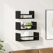 Set rafturi de perete cu raft 3 pcs Stejar Negru 40x16x14cm - WALTI WALTI