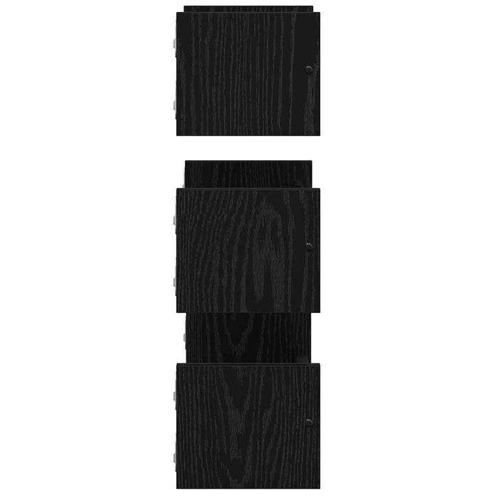 Set rafturi de perete cu raft 3 pcs Stejar Negru 40x16x14cm - WALTI WALTI