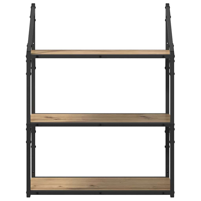 Raft de perete Stejar Artizanal 60 x 21 x 78,5 cm Lemn compozit - WALTI WALTI