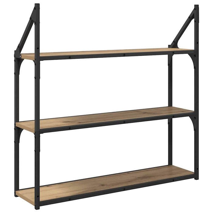 Raft de perete Stejar Artizanal 80 x 21 x 78,5 cm Lemn compozit - WALTI WALTI