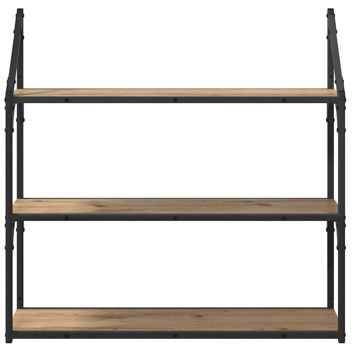 Raft de perete Stejar Artizanal 80 x 21 x 78,5 cm Lemn compozit - WALTI WALTI
