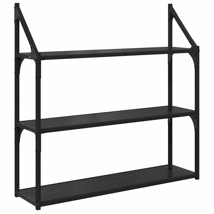 Raft de perete Stejar Negru 80 x 21 x 78,5 cm Lemn compozit - WALTI WALTI