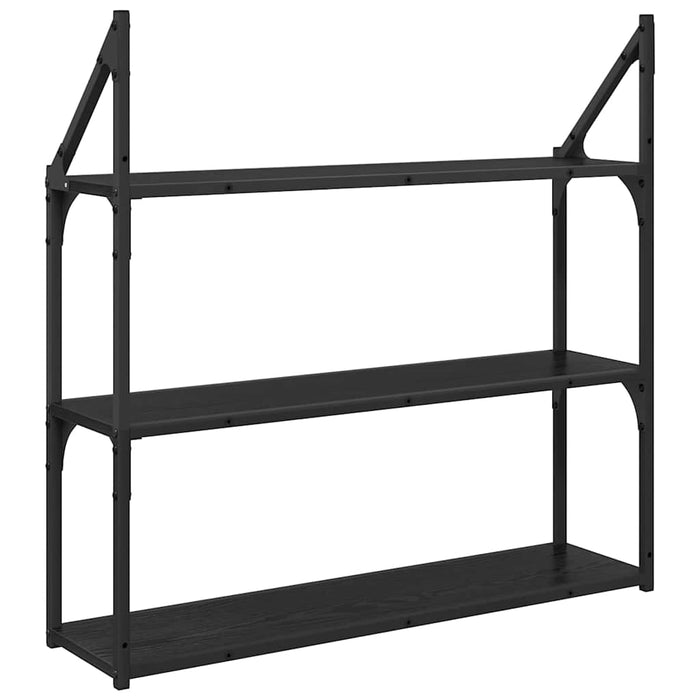 Raft de perete Stejar Negru 80 x 21 x 78,5 cm Lemn compozit - WALTI WALTI