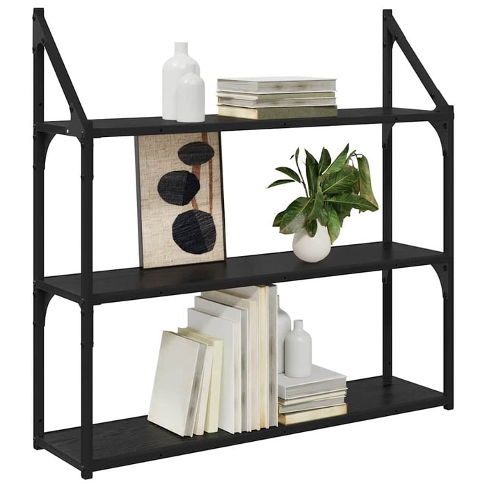 Raft de perete Stejar Negru 80 x 21 x 78,5 cm Lemn compozit - WALTI WALTI