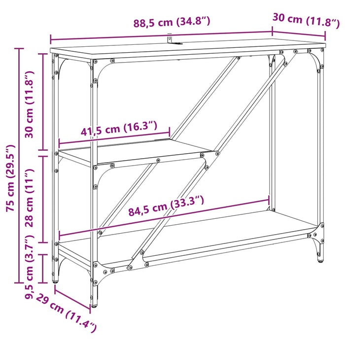 Masă de consolă Lemn Vechi 88,5 x 30 x 75 cm Lemn compozit - WALTI WALTI