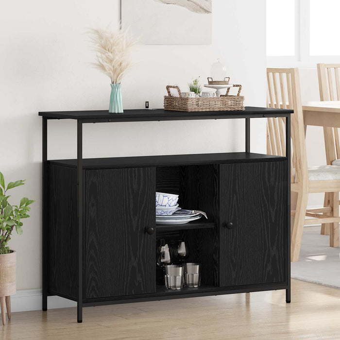 Bufet Stejar Negru 100 x 35 x 80 cm Lemn compozit - WALTI WALTI