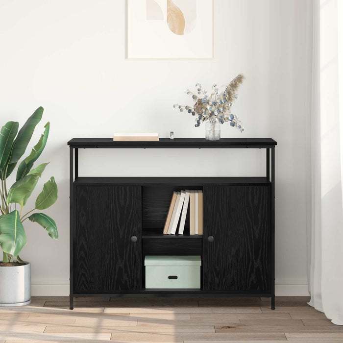 Bufet Stejar Negru 100 x 35 x 80 cm Lemn compozit - WALTI WALTI
