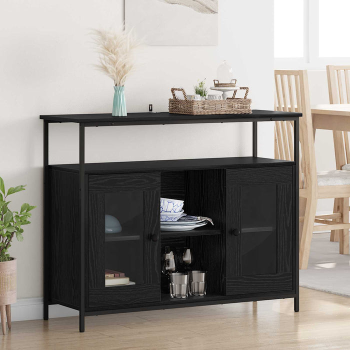 Bufet Stejar Negru 100 x 35 x 80 cm Lemn compozit - WALTI WALTI