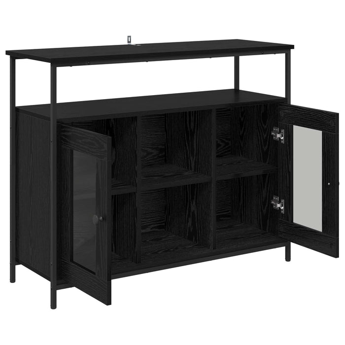 Bufet Stejar Negru 100 x 35 x 80 cm Lemn compozit - WALTI WALTI