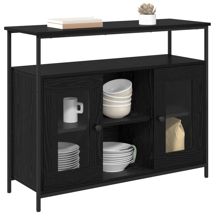 Bufet Stejar Negru 100 x 35 x 80 cm Lemn compozit - WALTI WALTI
