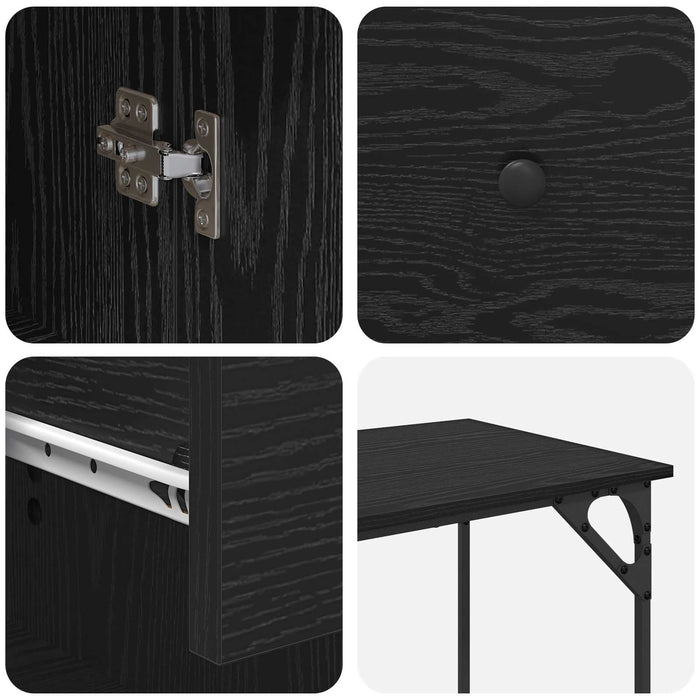 Birou de calculator Stejar Negru 131 x 48 x 75 cm Lemn compozit - WALTI WALTI