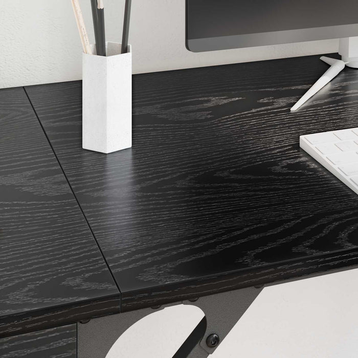 Birou de calculator Stejar Negru 131 x 48 x 75 cm Lemn compozit - WALTI WALTI
