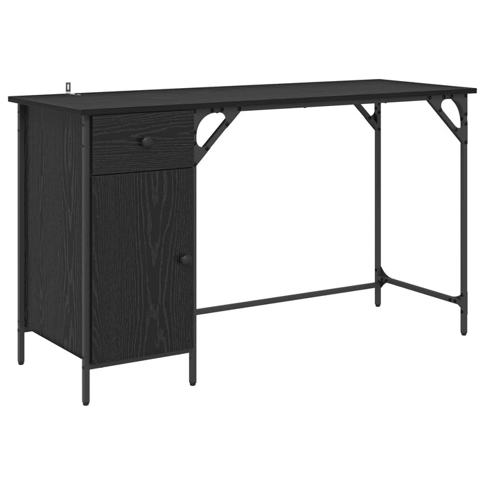 Birou de calculator Stejar Negru 131 x 48 x 75 cm Lemn compozit - WALTI WALTI