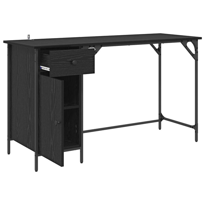 Birou de calculator Stejar Negru 131 x 48 x 75 cm Lemn compozit - WALTI WALTI
