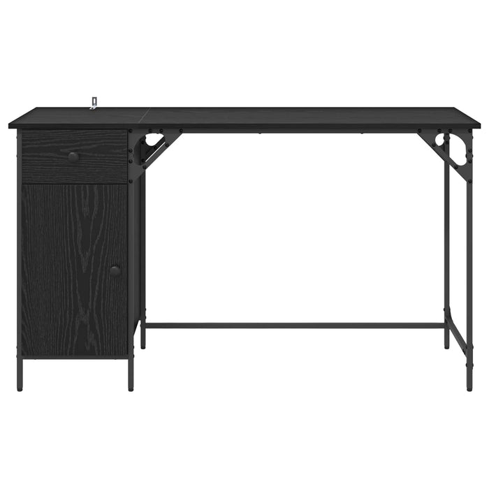 Birou de calculator Stejar Negru 131 x 48 x 75 cm Lemn compozit - WALTI WALTI