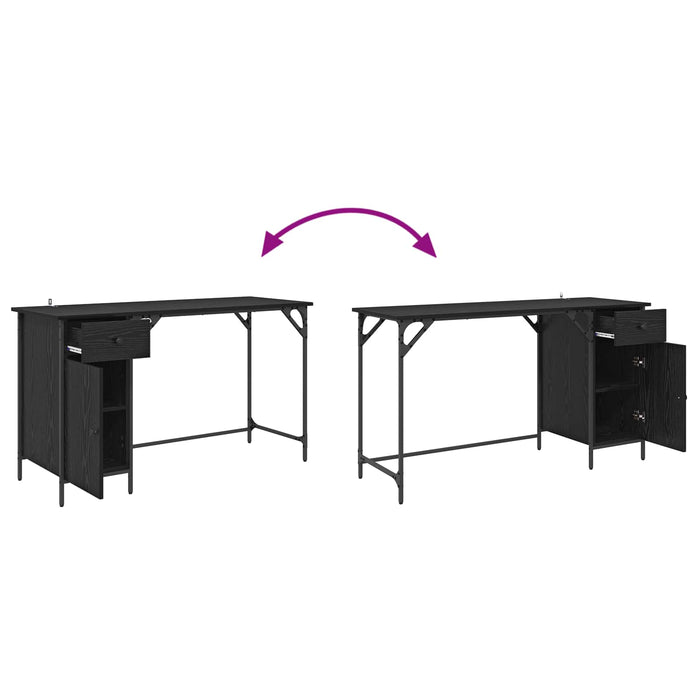 Birou de calculator Stejar Negru 131 x 48 x 75 cm Lemn compozit - WALTI WALTI