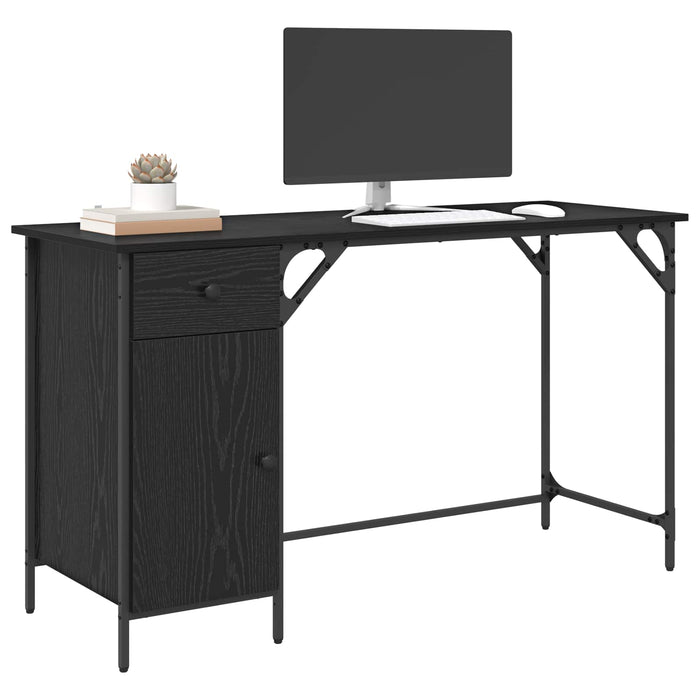Birou de calculator Stejar Negru 131 x 48 x 75 cm Lemn compozit - WALTI WALTI