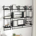 Set rafturi de perete 6 pcs Stejar Negru 100 x 25 x 30 cm - WALTI WALTI
