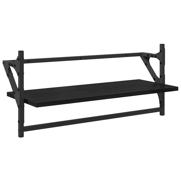 Set rafturi de perete 6 pcs Stejar Negru 100 x 25 x 30 cm - WALTI WALTI