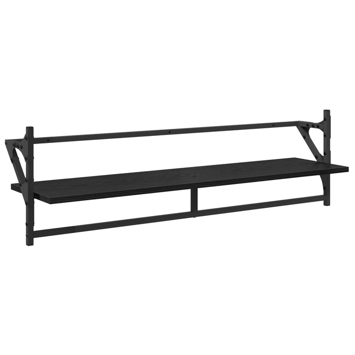 Set rafturi de perete 6 pcs Stejar Negru 100 x 25 x 30 cm - WALTI WALTI