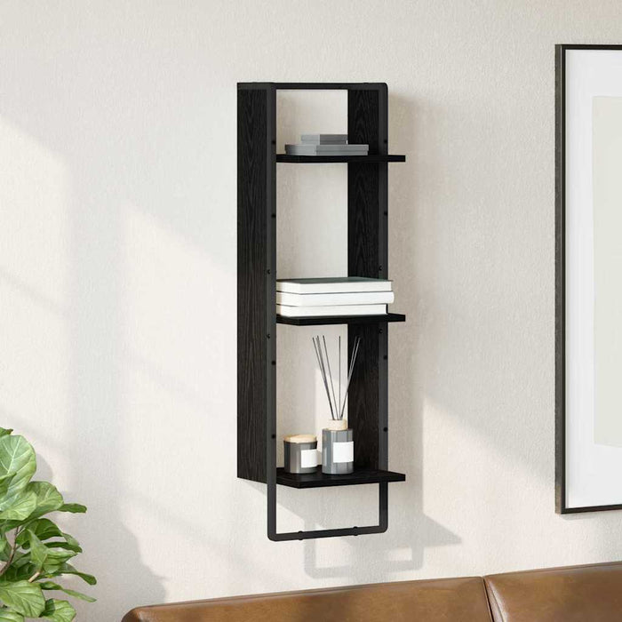 Raft de perete Stejar Negru 30 x 25 x 100 cm Lemn compozit - WALTI WALTI