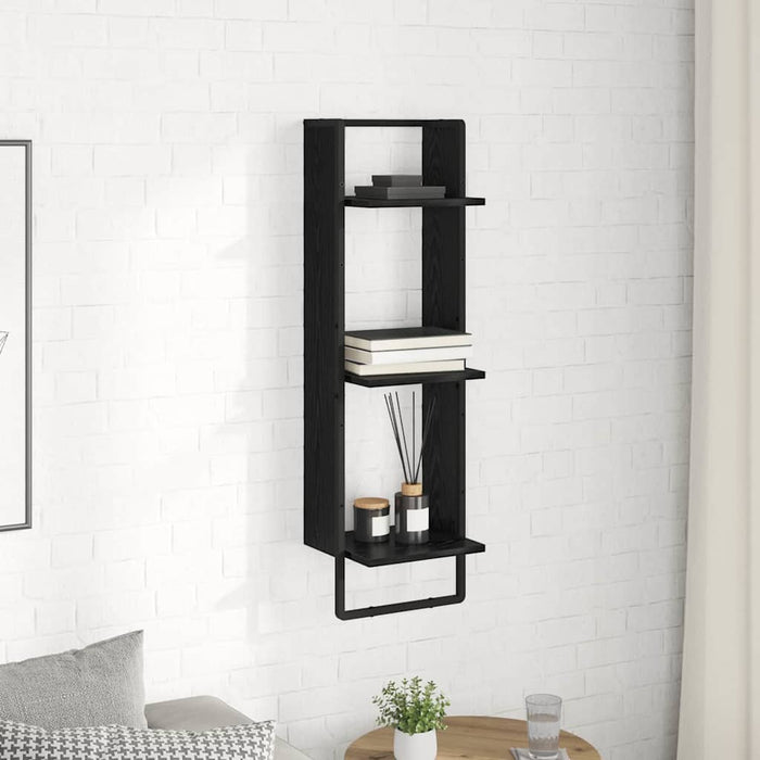 Raft de perete Stejar Negru 30 x 25 x 100 cm Lemn compozit - WALTI WALTI