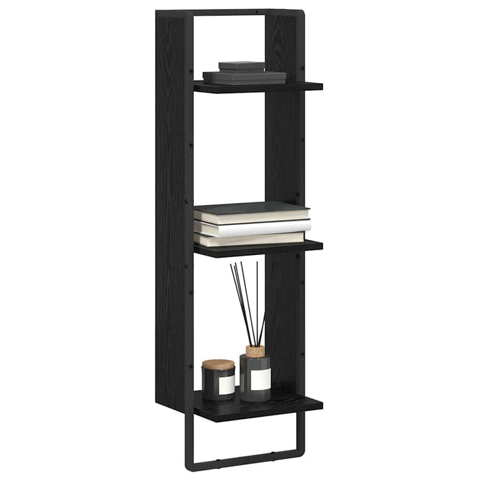 Raft de perete Stejar Negru 30 x 25 x 100 cm Lemn compozit - WALTI WALTI