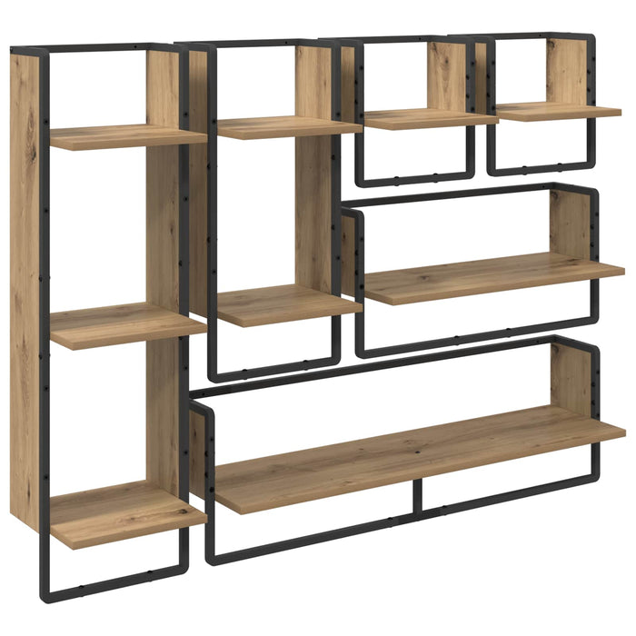 Set rafturi de perete 6 pcs Stejar Artizanal 100 x 25 x 30 cm - WALTI WALTI