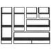Set rafturi de perete 6 pcs Stejar Negru 100 x 25 x 30 cm - WALTI WALTI