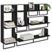 Set rafturi de perete 6 pcs Stejar Negru 100 x 25 x 30 cm - WALTI WALTI