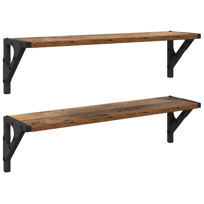 Șemele de perete 2 buc. Lemn Vechi 60 x 15 x 15,5 cm WALTI